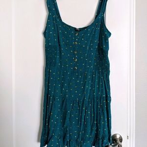 Mini teal summer dress